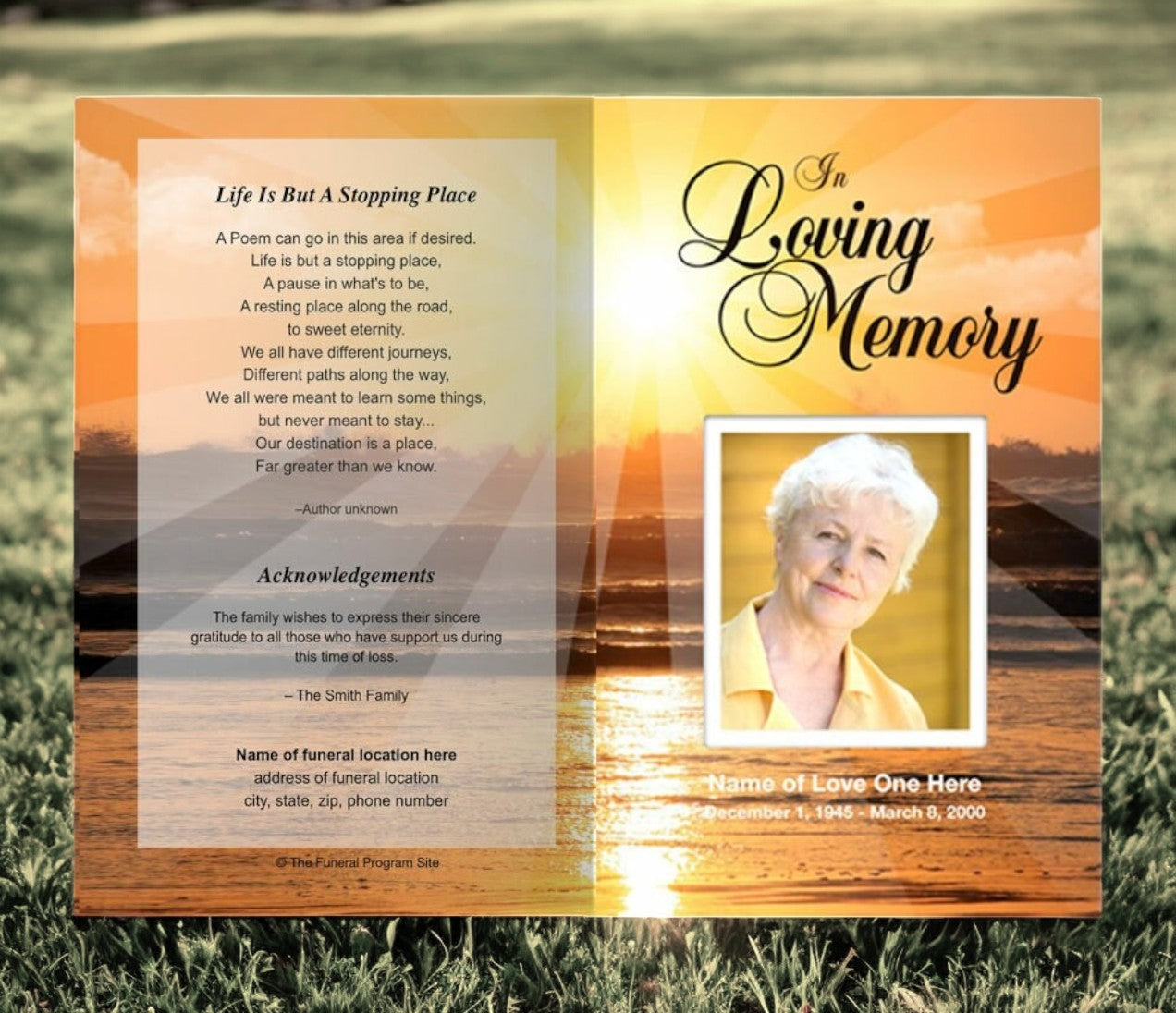 Sunrise Funeral Program Template