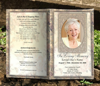 Tapestry Funeral Program Template