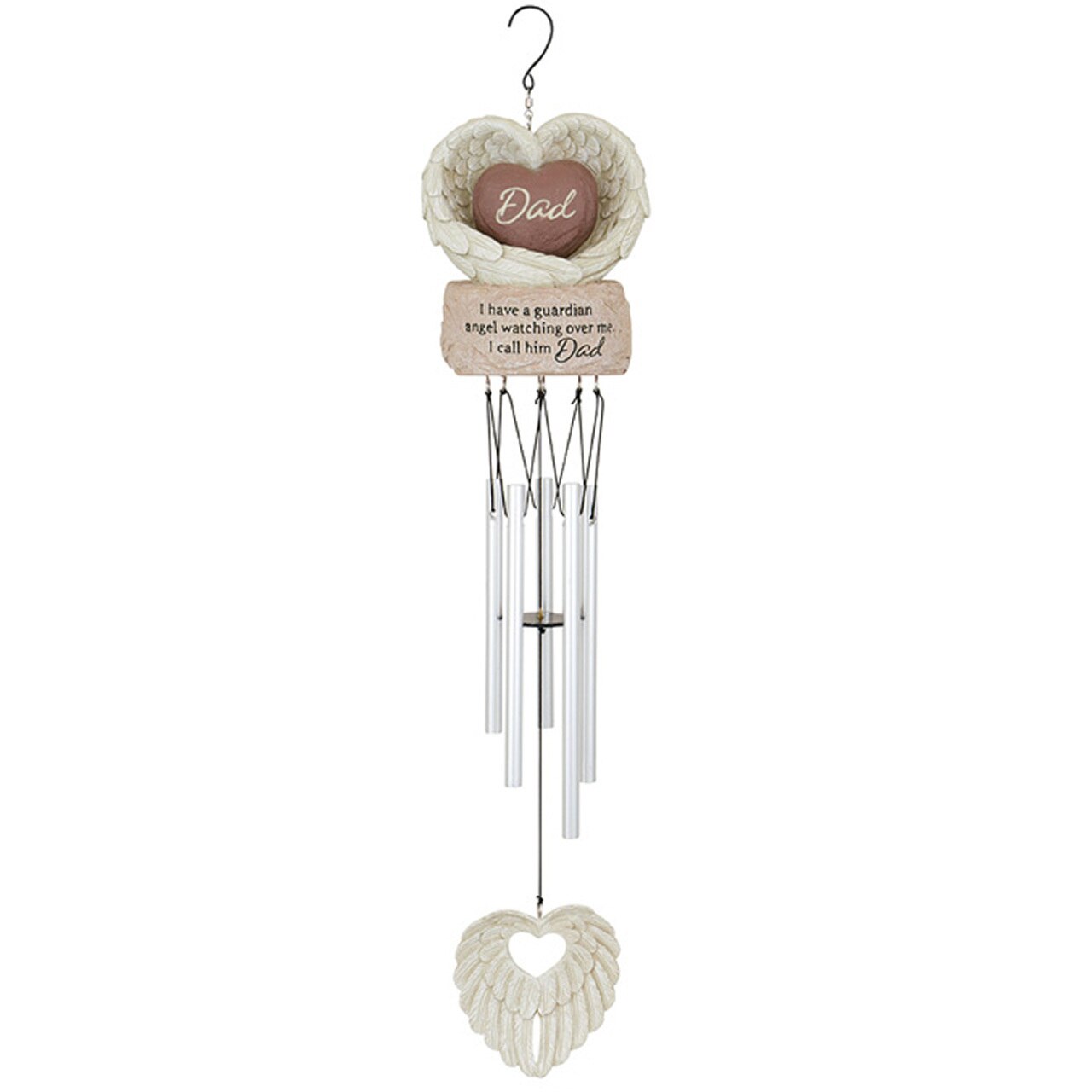 Memorial Wind Chime Dad Heart Guardian Angel.