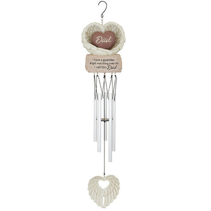 Memorial Wind Chime Dad Heart Guardian Angel.