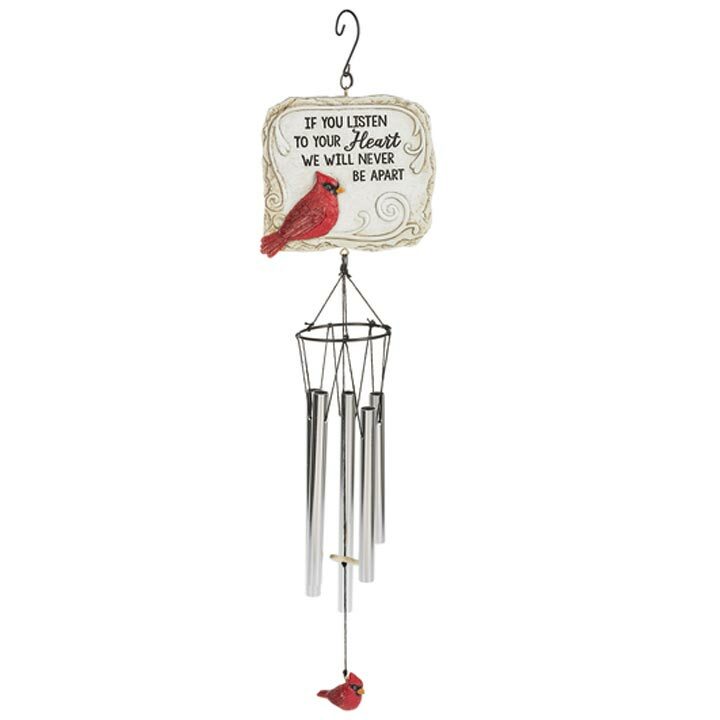 Listen To Your Heart Cardinal Garden Memorial Wind Chime.