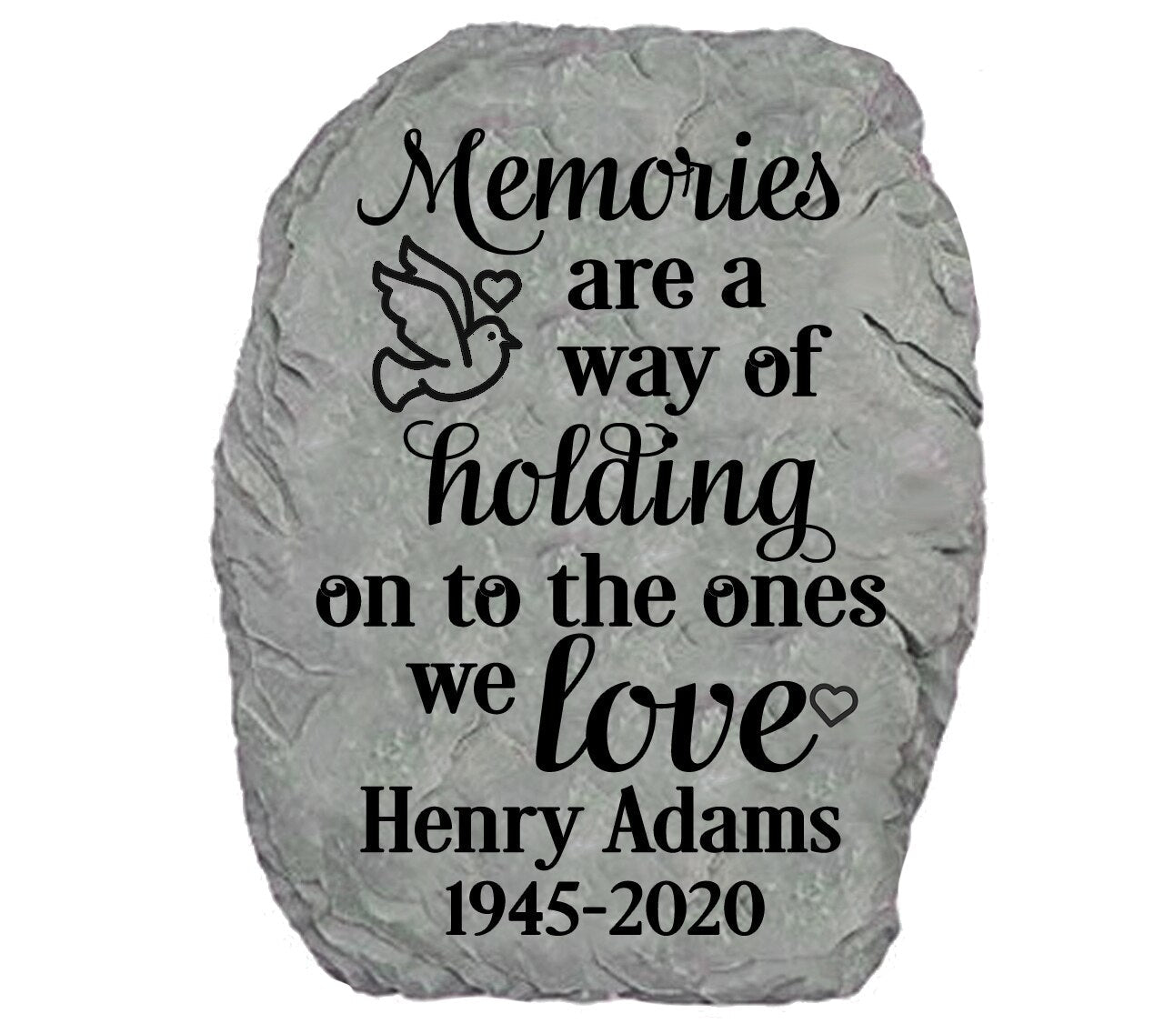 Personalized Holding Memories Memorial Garden Stone.