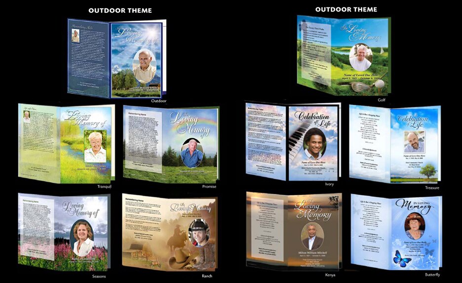 Business 60 BiFold Funeral Programs Package.