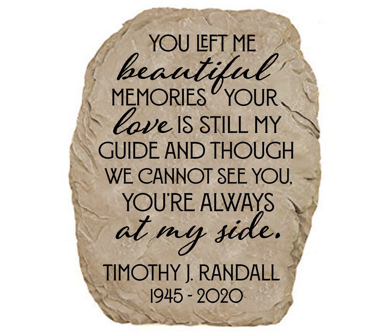 Personalized Beautiful Memories Memorial Garden Stone.