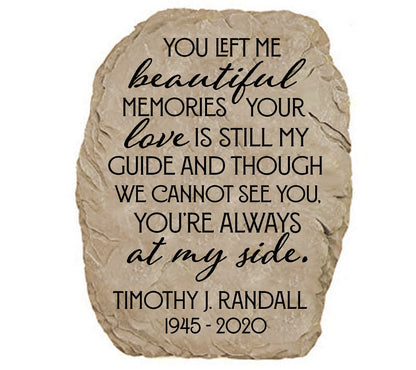 Personalized Beautiful Memories Memorial Garden Stone.