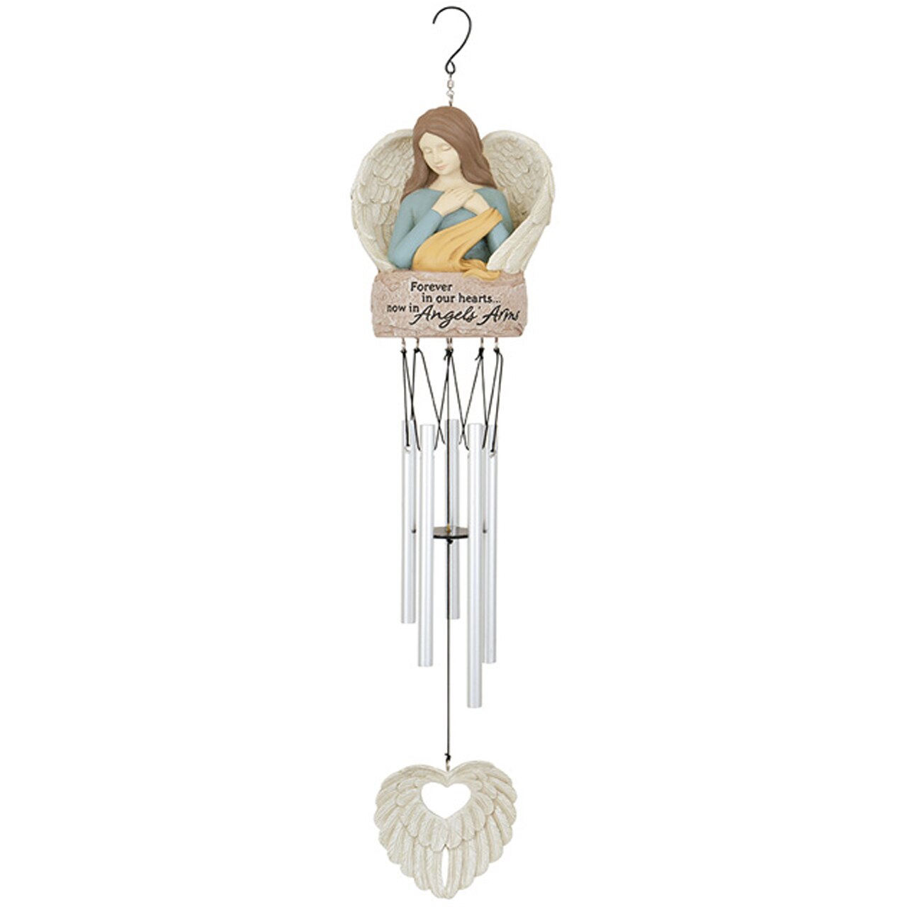 Memorial Wind Chime Mom Guardian Angel (Dark or Light Skin).