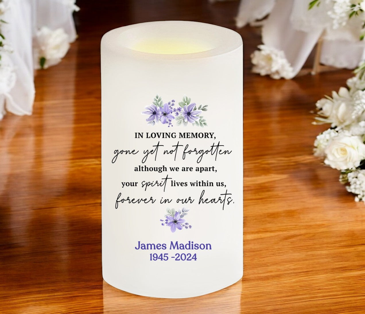 In Loving Memory Personalized Flameless LED Memorial Candle