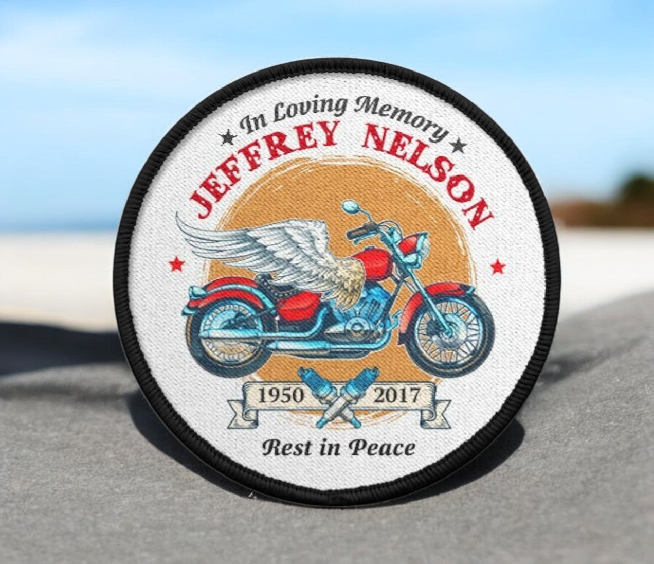 Motorcycle Rider In Memory Of Patch - The Funeral Program Site