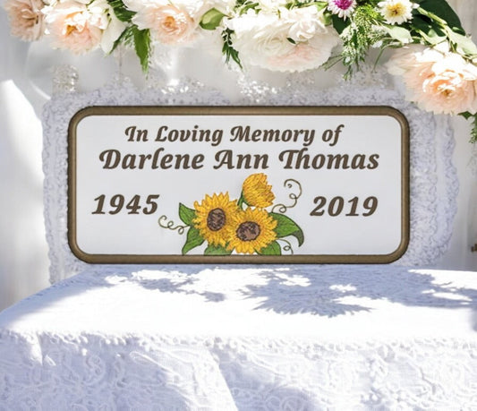 Personalized Embroidery Sunflower In Loving Memory Patch - The Funeral Program Site