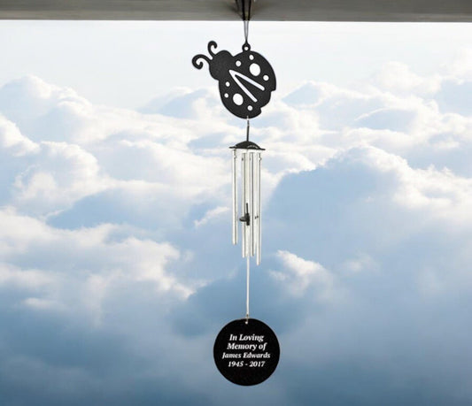 Lady Bug Silhouette In Loving Memory Memorial Wind Chime - Funeral Program - Site Funeral Programs & Templates