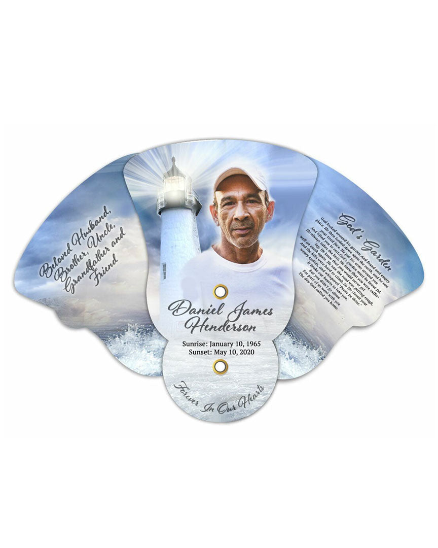 Lighthouse Folding Memorial Fan (Pack of 10)