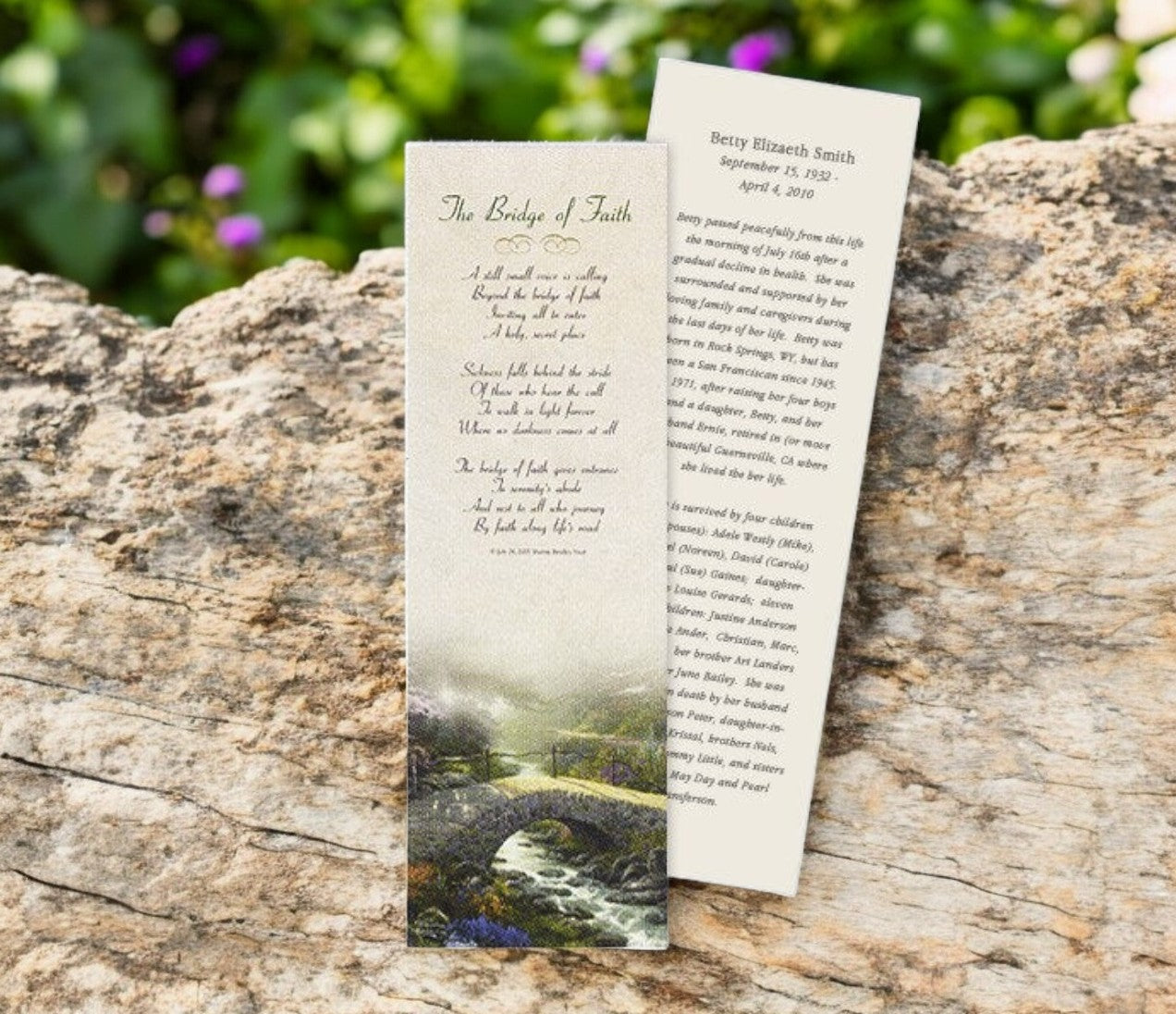 Bridge of Faith Funeral Bookmark Paper (Pack of 24)