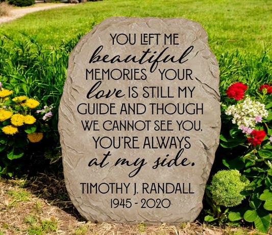 Personalized Beautiful Memories Memorial Garden Stone