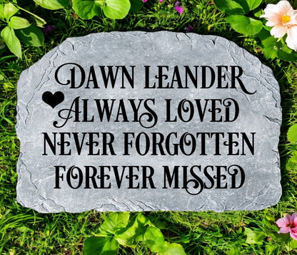 Personalized Always Loved Memorial Garden Stone