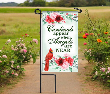 Cardinal Appears Memorial Garden or Cemetery Flag