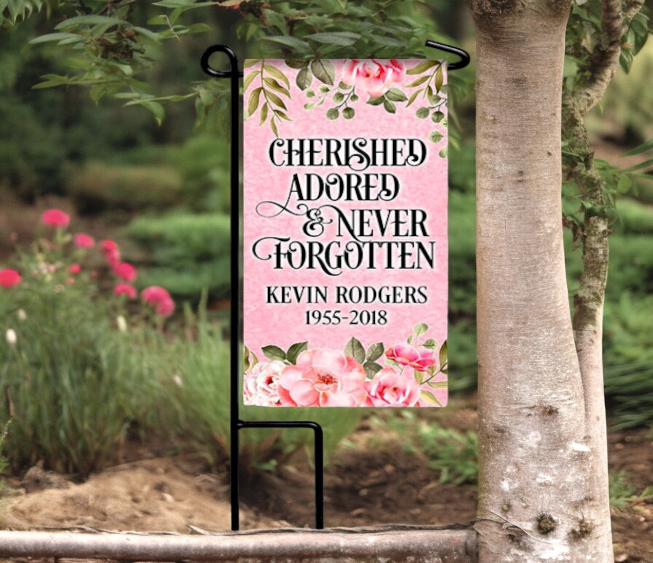 Personalized Cherished Memorial Garden or Cemetery Flag