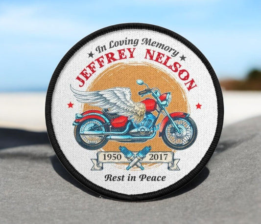 Motorcycle Rider In Loving Memory Of Patch - Funeral Program - Site Funeral Programs & Templates