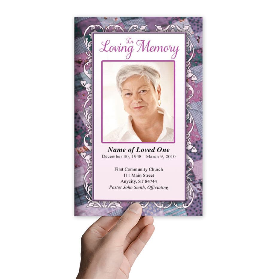 Patchwork Funeral Program Template.