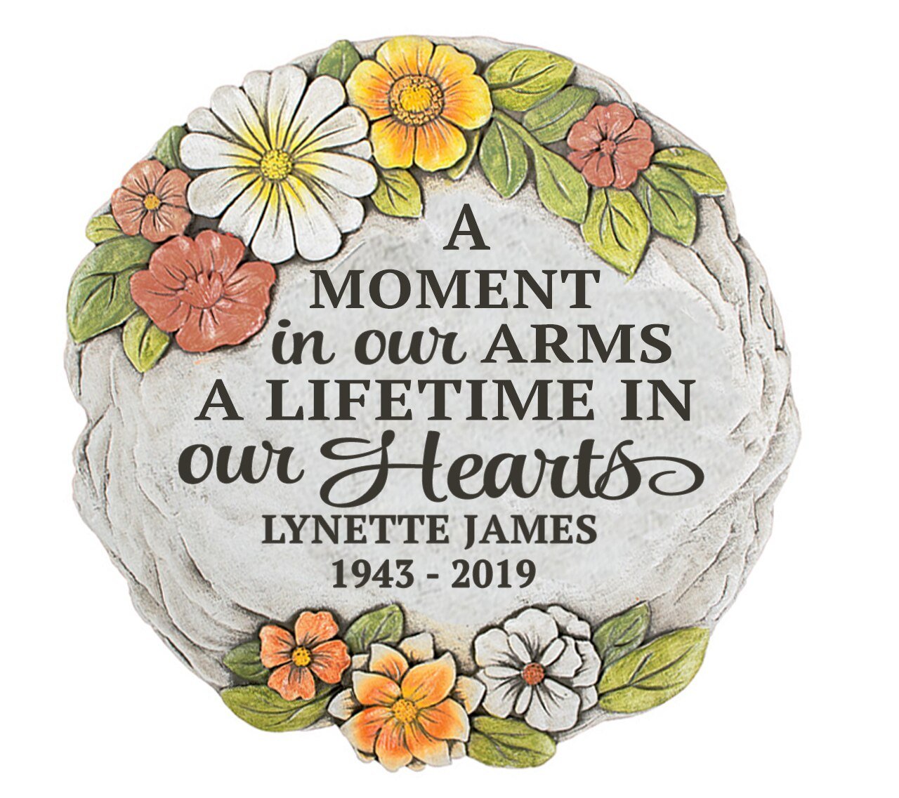 Personalized A Moment In Our Arms Memorial Garden Stepping Stone - Funeral Program - Site Funeral Programs & Templates