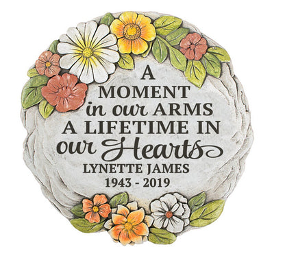 Personalized A Moment In Our Arms Memorial Garden Stepping Stone - Funeral Program - Site Funeral Programs & Templates