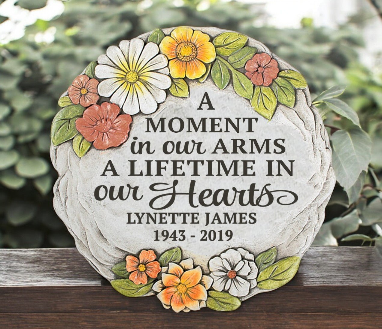 Personalized A Moment In Our Arms Memorial Garden Stepping Stone - Funeral Program - Site Funeral Programs & Templates