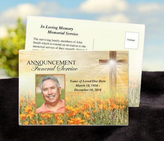 Savior Funeral Announcement Postcard Template