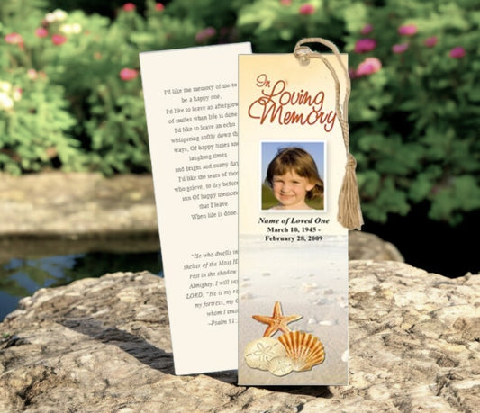 Seashore Memorial Bookmark Template