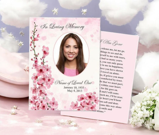 Spring Small Memorial Card Template