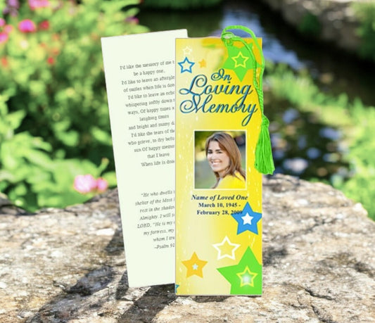 Starry Memorial Bookmark Template