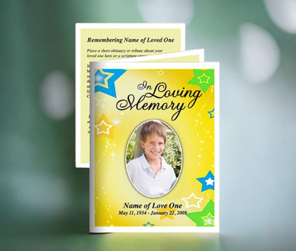 Starry Small Memorial Card Template