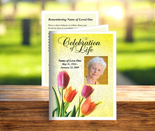 Sunny Small Memorial Card Template