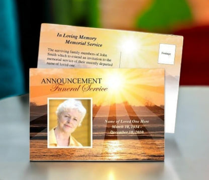 Sunrise Funeral Announcement Template