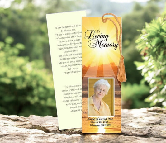 Sunrise Memorial Bookmark Template