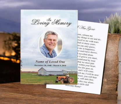 Farm Small Memorial Card Template