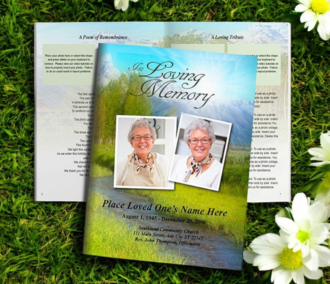 Tranquil Funeral Booklet Template