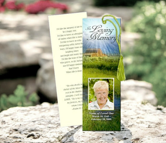 Tranquil Memorial Bookmark Template