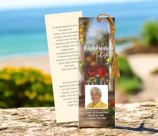 Tuscany Memorial Bookmark Template