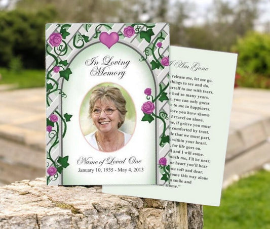 Trellis Small Memorial Card Template