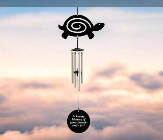 Turtle Silhouette In Loving Memory Memorial Wind Chime - Funeral Program - Site Funeral Programs & Templates