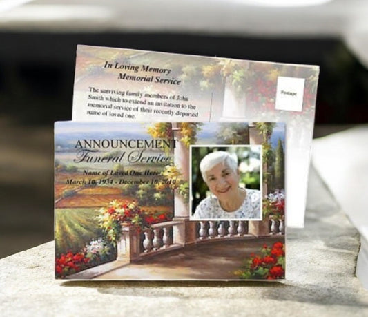 Tuscany Funeral Announcement Template