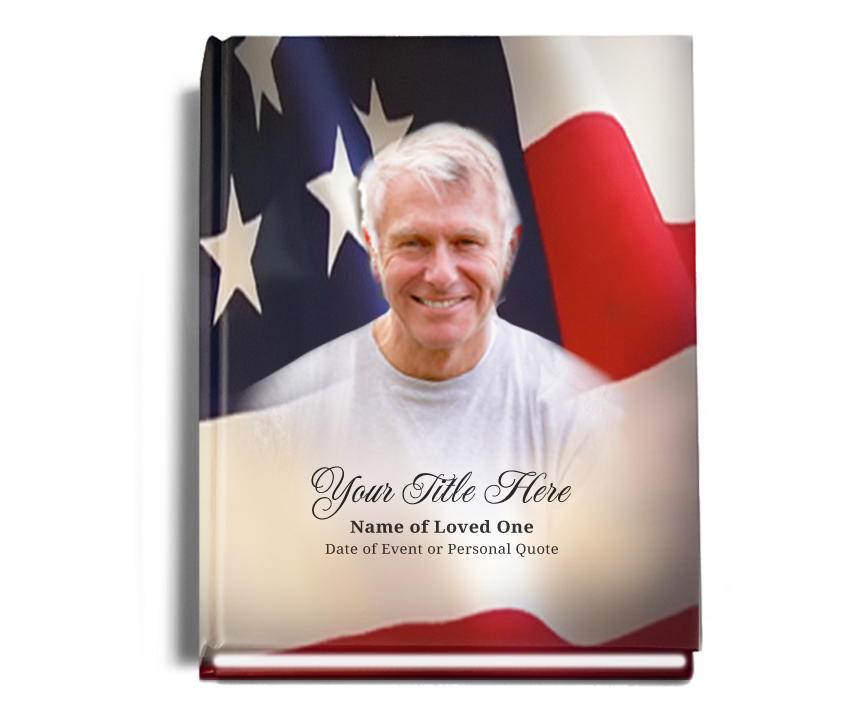 US Flag Memorial Funeral Guest Book