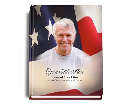 US Flag Memorial Funeral Guest Book