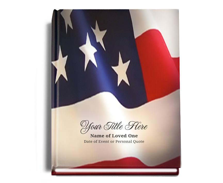 US Flag Memorial Funeral Guest Book