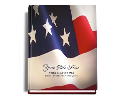 US Flag Memorial Funeral Guest Book