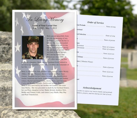 U.S. Flag Funeral Flyer Template