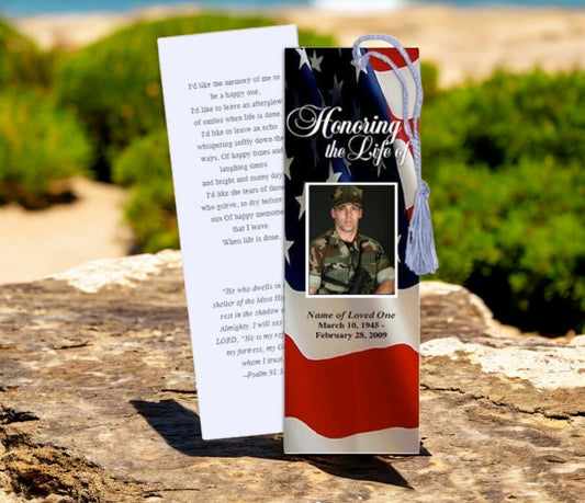 US Flag Memorial Bookmark Template