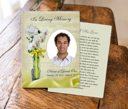 Vivace Small Memorial Card Template