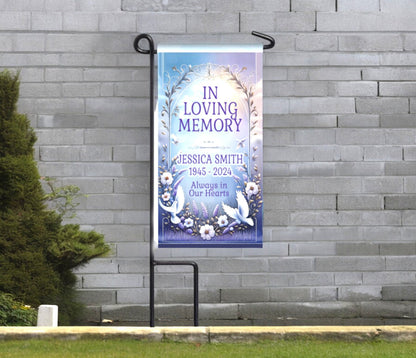 White Doves Memorial Garden or Cemetery Flag