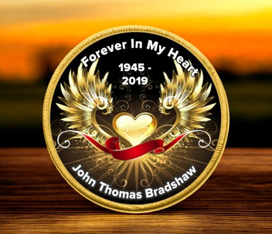 Wings of Gold Round In Loving Memory Of Patch - Funeral Program - Site Funeral Programs & Templates