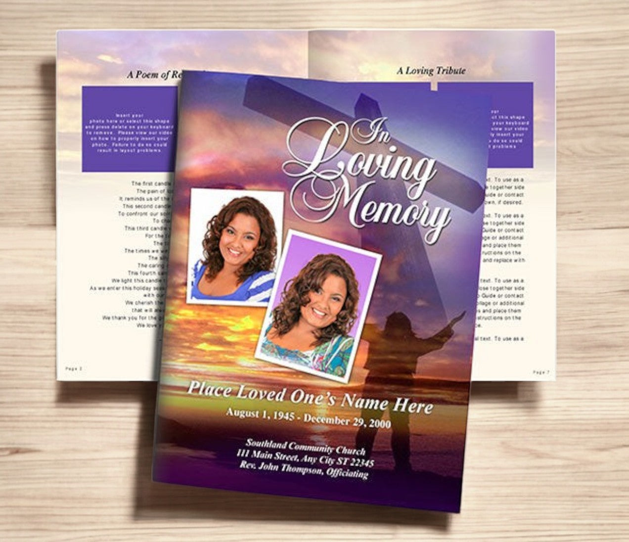 Worship Funeral Booklet Template